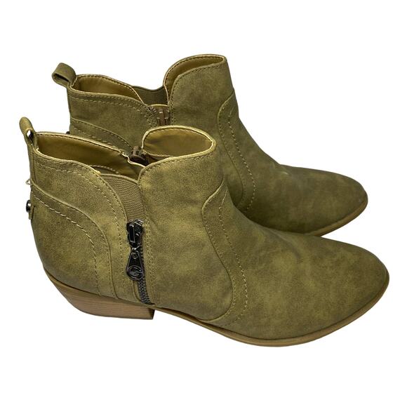 G by Guess Brown Zip up  Ankle Boots Size 9M LIght brown/khaki - Picture 5 of 6